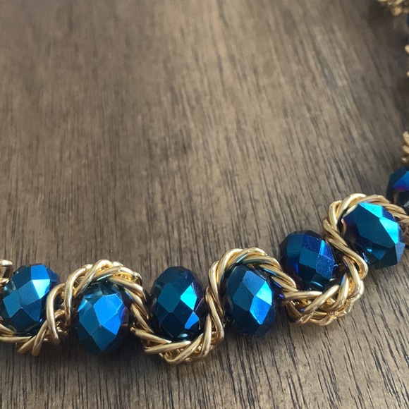 Vintage Sapphire Blue and Gold Necklace - Picture 3 of 3
